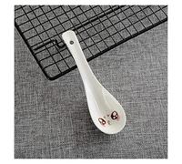 5JJJLOOOPP Juego de cucharas de cena con expresión linda cuchara de cerámica para el hogar, hotel, restaurante, hotel, porcelana china, cuchara pequeña, cuchara de sopa, cuchara de arroz blanco