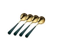 5JJJLOOOPP Juego de cucharas de cena de acero inoxidable, cuchara grande creativa, cuchara de espesamiento, cuchara de ley, cuchara pequeña, cuchara para comer, cuchara de cena/cucharón de sopa (color
