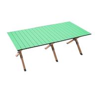 5JJJLOOOPP Mesa de camping rectangular con bolsa de transporte de altura ajustable, mesa portátil al aire libre, camping, picnic, playa, mesa enrollable de aluminio para 4-6 personas (color: rosa