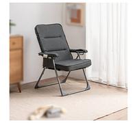5JJJLOOOPP Silla sin patas, silla de sala de estar, silla de computadora ergonómica, reclinable de tela ajustable de 6 posiciones, bolsillo lateral, cojín grueso, respaldo alto (color: naranja) (gris