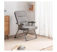 5JJJLOOOPP Silla sin patas, silla de sala de estar, silla de computadora ergonómica, reclinable de tela ajustable de 6 posiciones, bolsillo lateral, cojín grueso, respaldo alto (color: naranja) (gris
