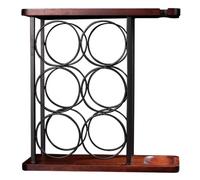 5JJJLOOOPP Soporte de madera para vino, estante de vino para encimera, capacidad para 6 botellas de vino y 2 copas, decoración del hogar y estante de almacenamiento de cocina, es el más adecuado para