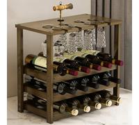 5JJJLOOOPP Soporte de vidrio, estante de vino para encimera, estante para vinos, soporte para vino de piso, estante para botellas, decoración del hogar, almacenamiento de cocina, capacidad para 9-16