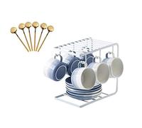 5JJJLOOOPP Taza de té, taza de té, botella con forro, juego de té, taza de té de flores (8 onzas), juego de té, platillo, taza de té de arcilla, platillo, hermosa taza de té (color: blanco, estilo