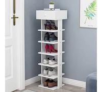 5JJJLOOOPP Zapatero para zuecos, zapatero, con cajón permanente, espacio de almacenamiento vertical, estante estrecho, puerta de entrada, habitación (color: marrón, tamaño: 8 niveles) (blanco 7)