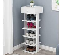 5JJJLOOOPP Zapatero para zuecos, zapatero, con cajón permanente, espacio de almacenamiento vertical, estante estrecho, puerta de entrada, habitación (color: marrón, tamaño: 8 niveles) (blanco 6)
