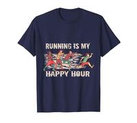 5k 12k 24k Corredor Maratón Correr es mi Hora Feliz Camiseta, Hombre, Azul Marino, M