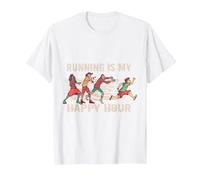 5k 12k 24k Corredor Maratón Correr es mi Hora Feliz Camiseta, Hombre, Blanco, L