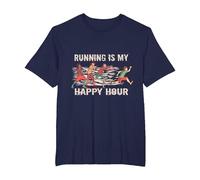 5k 12k 24k Corredor Maratón Correr es mi Hora Feliz Camiseta, Hombre Tallas Grandes, Azul Marino, 5X Alto