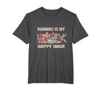 5k 12k 24k Corredor Maratón Correr es mi Hora Feliz Camiseta, Hombre Tallas Grandes, Jaspeado Oscuro, 4X Alto