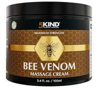 5Kind Veneno de Abeja Crema Maximum Strength 100ml - Crema Veneno de Abeja - Masaje Natural para Músculos, Zona Lumbar, Rodillas, Cuello, Hombros & Pies - De Origen Responsable Bee Venom Cream