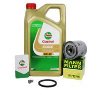 5L Castrol 5W30 + Filtro para VAG Audi Seat Skoda VW Golf 1.0/1.2/1.4/1.5 TSI