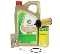 5L Castrol 5W30 M + Mann Filtro para BMW 1er 3er F20/21 E90-3 F31-33 1.6 2.0 D