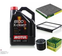 5L Inspección Set Motul 8100 X-Clean+ 5W-30 Aceite Motor MANN-FILTER 11347861