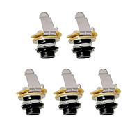 5lots - Tuerca de salida de latón chapado pesado para guitarras de 1/4 pulgadas, señales de puerto de guitarra de estabilidad