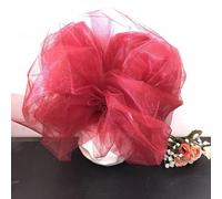 5m 10m Tul Roll Crystal Fabrics Organza Tulle Roll carrete Decoración de bodas Baby Shower Baby Shower Boda Wine Red, 48 cm x 10m