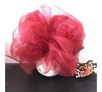 5m 10m Tul Roll Roll Crystal Fabrics Organza Roll Roll Caballero Decoración de bodas Baby Shower Baby Shower Decoración navideña Wine Red, 48 cm x 10m