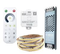 5M 24V WS2811 COB Running Water Flowing Natural White Horse Race Race Addressable LED Strip Lights 360LEDs/M Flexible Ribbon with SP636E Controller RC1 4Zone Remote Power (Cool White, 5M RB1 Vollsatz)
