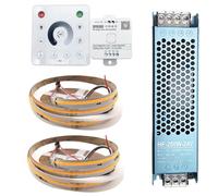 5M 24V WS2811 COB Running Water Flowing Natural White Horse Race Race Addressable LED Strip Lights 360LEDs/M Flexible Ribbon with SP636E Controller RC1 4Zone Remote Power (blanco cálido, 10M RC1