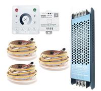 5M 24V WS2811 COB Running Water Flowing Natural White Horse Race Race Addressable LED Strip Lights 360LEDs/M Flexible Ribbon with SP636E Controller RC1 4Zone Remote Power (Naturweiß, 15M RC1 Vollsatz)