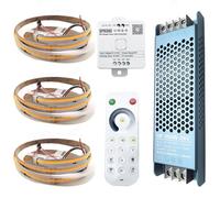 5M 24V WS2811 COB Running Water Flowing Natural White Horse Race Race Addressable LED Strip Lights 360LEDs/M Flexible Ribbon with SP636E Controller RC1 4Zone Remote Power (blanco cálido, 15 m RB1