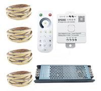 5M 24V WS2811 COB Running Water Flowing Natural White Horse Race Race Addressable LED Strip Lights 360LEDs/M Flexible Ribbon with SP636E Controller RC1 4Zone Remote Power (Cool White, 20M RB1 Vollsatz