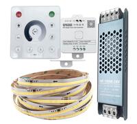 5M 24V WS2811 COB Running Water Flowing Natural White Horse Race Race Addressable LED Strip Lights 360LEDs/M Flexible Ribbon with SP636E Controller RC1 4Zone Remote Power (Cool White, 5M RC1 Vollsatz)