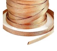 5M/2M Copper Braided Sleeve Tape Metal Mesh ID 2mm~28mm Conduit Wire and Cable Shielding Conductive Protective Hose(Color 1,20mm x 2M)