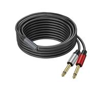 5m 6.35mm Stereo Female TRS to Dual 1 4 Inch Male Mono Y Splitter Breakout Cable Patch Cord