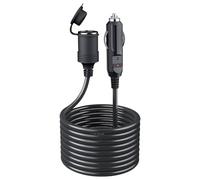 5M Cable Alargador Mechero Coche: 12V/24V Extensión de Mechero de Coche Impermeable Universal con Fusible de 15 A