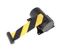 5m Cinta de Retráctil Cinturón de Seguro para Montaje en Pared - Negro y Amarillo - Negro y amarillo