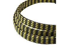 5M Expanded Braid Sleeve Yarn 4 8 12mm Soft Wire Wrap Insulated Cable Protection Line Harness Sheath(Yellow Black,08mm)