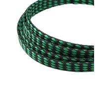 5M Expanded Braid Sleeve Yarn 4 8 12mm Soft Wire Wrap Insulated Cable Protection Line Harness Sheath(Green Black,08mm)