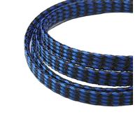 5M Expanded Braid Sleeve Yarn 4 8 12mm Soft Wire Wrap Insulated Cable Protection Line Harness Sheath(Blue Black,12mm)