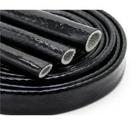 5m Fiberglass Tube Coated Glass Fiber Braided Fireproof Sleeve Fire Retardant Case Cable Sleeving(Black,50mm,5 Meters)