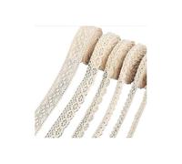 5m Jute Burlap Craft Ribbon - Natural Hessian Arts Band for DIY Projects & Decoration, Set of 5 Pieces
