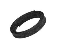 5m/Lot Pure Colour Insulated Braid Sleeving Tight Pet Wire Expandable Cable Sleeve Flame-Retardant Nylon Braided Mesh Tube(Black,25mm)