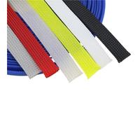 5m/Lot Pure Colour Insulated Braid Sleeving Tight Pet Wire Expandable Cable Sleeve Flame-Retardant Nylon Braided Mesh Tube(Color5,4mm)
