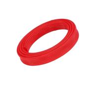 5m/Lot Pure Colour Insulated Braid Sleeving Tight Pet Wire Expandable Cable Sleeve Flame-Retardant Nylon Braided Mesh Tube(Red,12mm)