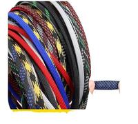 5M Multicolor Pet Insulated Braid Sleeving 2mm - 40mm Expandable Wire Cable Sheath Flame-Retardant Nylon Braided Mesh Tube(Black Pink,14mm)