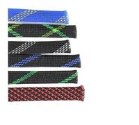 5M Pet Insulated Multicolor Braid Sleeving 2mm - 40mm Expandable Wire Cable Sheath Flame-Retardant Nylon Braided Mesh Tube(Blue Red,12mm)