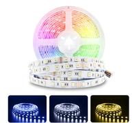 5M RGBCCT tiras de LED 24V tira de LED 5en1 RGB + blanco cálido + blanco frío (2800K a 6500K) regulable con enchufe de 6 pines 60LEDs/m cambio de color tira de LED para la cocina, dormitorio