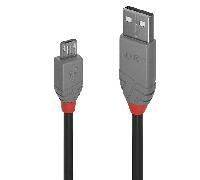 Lindy Cable USB 36735 – USB 2.0 5 m USB A a Micro-USB B Negro, Gris