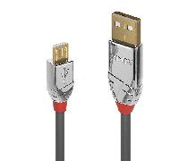 Lindy Cable USB 36654 – 5 m, USB A a Micro-USB B, USB 2.0 (480 Mbit/s), gris