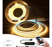 5m WiFi cob cadena de Luz LED de barra blanca cálida 320led / M 1600leds 12v Luz LED ajustable y deformable, con regulador de luz, banda de luz de barra se puede usar con Google Home Assistant / Alexa