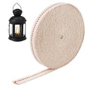 5M x 12MM Mecha de Lámpara de Queroseno, Mecha de Lámpara de Algodón para Decor DIY Compatible con Feuerhand 276 y 275, Mecha de Lámparas de Aceite, Mecha Plana Ajustable para Quemadores de Petróleo