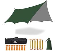 5m x 5m Toldo Camping Furgoneta Tarp Bushcraft Impermeable Refugio de Supervivencia Lonas para Toldos de Patio de Jardín de Sombra de Gran Área