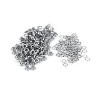 5mm Metal Eyelets 100pcs | Brass & Iron Grommets for Leather Craft/Shoe Repair/Scrapbooking | Heavy Duty Eyelets with Washers for Belts & Bags (Plata)