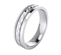 (5mm Pyramid Pattern Polished, W) - (5 Styles) Heavy Solid Sterling Silver Wedding Band Diamond Cut Patterned Ring Comfort Fit Unisex