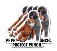 5Pack Protect Punch the Monkey Sticker, Punch Monkey Plush, Cute Monkey Holding Plush Toy Sticker for Laptops, Phones, Car Window Decal (A)